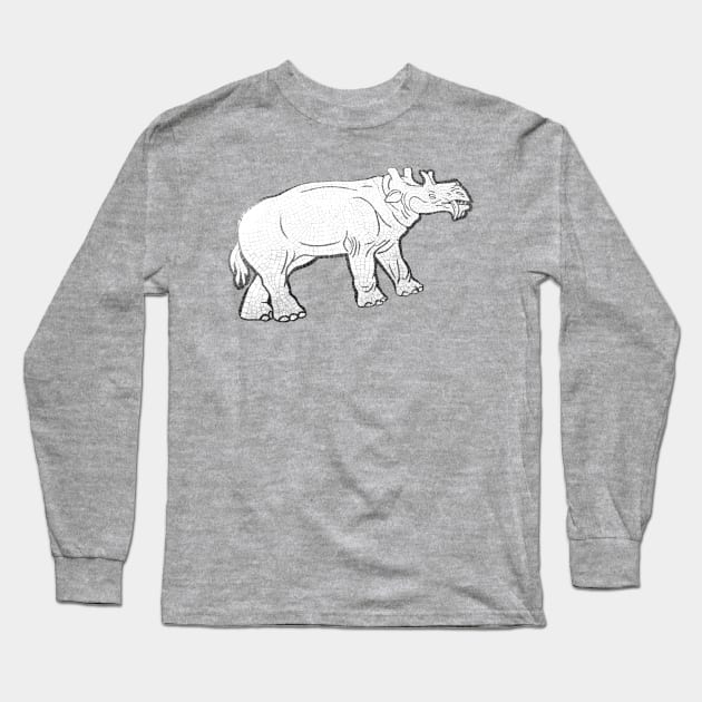 Uintatherium Long Sleeve T-Shirt by Art of V. Cook